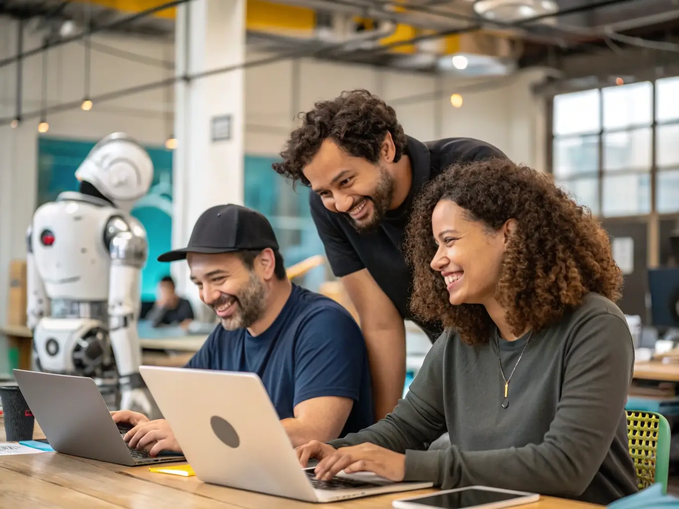 Equipo de trabajo en oficina